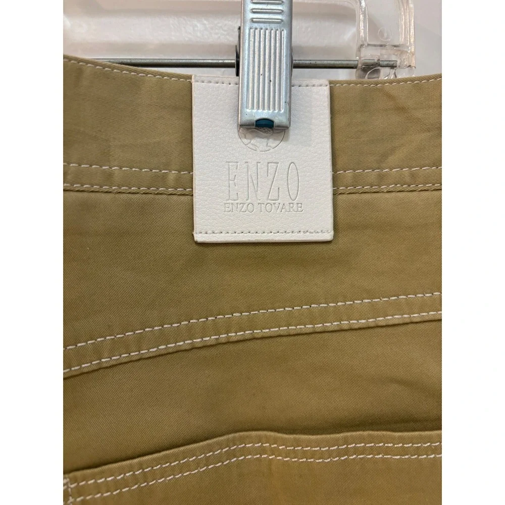 ENZO TOVARE Mens Khaki Chino Pants Size 38 Straight Fit‎ Cotton Stretch Casual